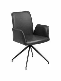 Kunstleder-Drehstuhl Naya in Dunkelgrau, B 59 x T 59 cm