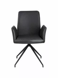 Kunstleder-Drehstuhl Naya in Dunkelgrau, B 59 x T 59 cm -Esszimmer Verkäufe Kunstleder Drehstuhl Naya in Dunkelgrau 3