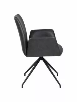 Kunstleder-Drehstuhl Naya in Dunkelgrau, B 59 x T 59 cm -Esszimmer Verkäufe Kunstleder Drehstuhl Naya in Dunkelgrau 4