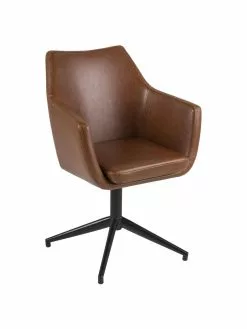Kunstleder-Drehstuhl Nora mit Armlehne, B 58 x T 57 cm