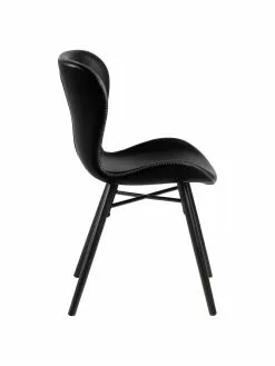 Kunstleder-Polsterstühle Batilda in Schwarz, 2 Stück, B 47 x T 53 cm -Esszimmer Verkäufe Kunstleder Polsterstuhle Batilda in Schwarz 2 Stuck 4