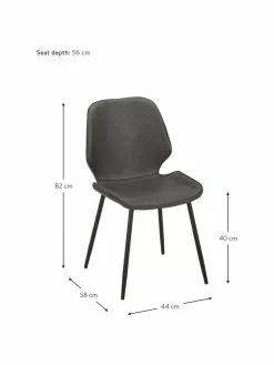Westwing Collection Kunstleder-Polsterstühle Louis, 2 Stück, B 44 x T 58 cm 10 Westwing Collection Kunstleder-Polsterstühle Louis, 2 Stück, B 44 x T 58 cm -Esszimmer Verkäufe Kunstleder Polsterstuhle Louis 2 Stuck 8