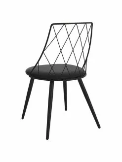 Kunstleder-Stühle Addie in Schwarz, 2 Stück, B 49 x T 49 cm -Esszimmer Verkäufe Kunstleder Stuhle Addie in Schwarz 2 Stuck 5