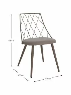 Kunstleder-Stühle Addie in Taupe, 2 Stück, B 49 x T 49 cm -Esszimmer Verkäufe Kunstleder Stuhle Addie in Taupe 2 Stuck 2