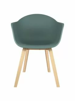 Westwing Collection Kunststoff-Armlehnstuhl Claire mit Holzbeinen, B 60 x T 54 cm -Esszimmer Verkäufe Kunststoff Armlehnstuhl Claire mit Holzbeinen 15