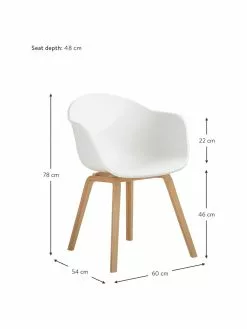 Westwing Collection Kunststoff-Armlehnstuhl Claire mit Holzbeinen, B 60 x T 54 cm -Esszimmer Verkäufe Kunststoff Armlehnstuhl Claire mit Holzbeinen 9