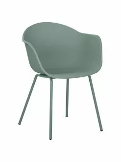Westwing Collection Kunststoff-Armlehnstuhl Claire mit Metallbeinen, B 60 x T 54 cm
