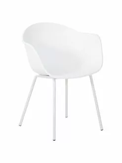 Westwing Collection Kunststoff-Armlehnstuhl Claire mit Metallbeinen, B 60 x T 54 cm