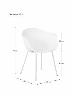 Westwing Collection Kunststoff-Armlehnstuhl Claire mit Metallbeinen, B 60 x T 54 cm -Esszimmer Verkäufe Kunststoff Armlehnstuhl Claire mit Metallbeinen 21