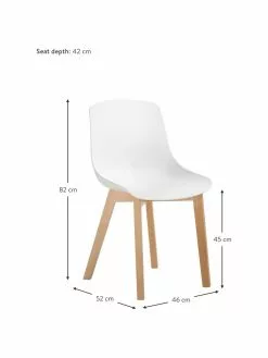Westwing Collection Kunststoffstühle Dave mit Holzbeinen, 2 Stück, B 46 x T 52 cm -Esszimmer Verkäufe Kunststoffstuhle Dave mit Holzbeinen 2 Stuck 3