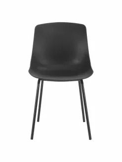 Westwing Collection Kunststoffstühle Dave mit Metallbeinen in Schwarz, 2 Stück, B 46 x T 53 cm -Esszimmer Verkäufe Kunststoffstuhle Dave mit Metallbeinen in Schwarz 2 Stuck 4