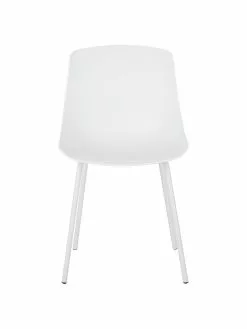 Westwing Collection Kunststoffstühle Dave mit Metallbeinen in Weiß, 2 Stück, B 46 x T 53 cm -Esszimmer Verkäufe Kunststoffstuhle Dave mit Metallbeinen in Weiss 2 Stuck 3