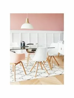 Jella & Jorg Kunststoffstühle Max mit gepolsterter Sitzfläche in Weiß, 2 Stück, B 46 x T 54 cm -Esszimmer Verkäufe Kunststoffstuhle Max mit gepolsterter Sitzflache in Weiss 2 Stuck 2