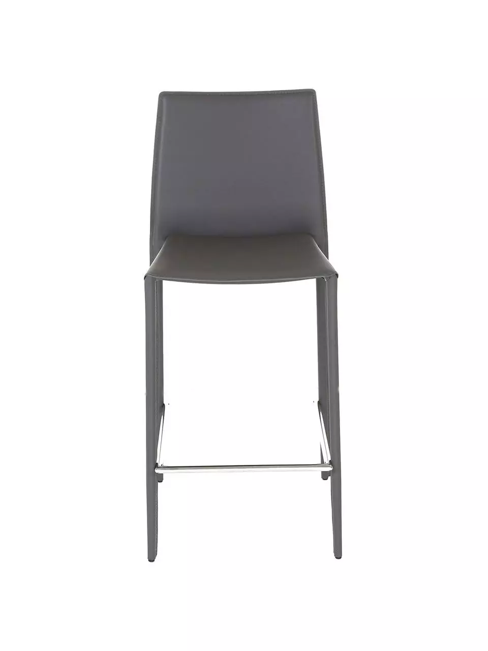 Leder-Thekenstühle Boréalys in Grau, 2 Stück, B 44 x H 98 cm 5 Leder-Thekenstühle Boréalys in Grau, 2 Stück, B 44 x H 98 cm – Bild 3