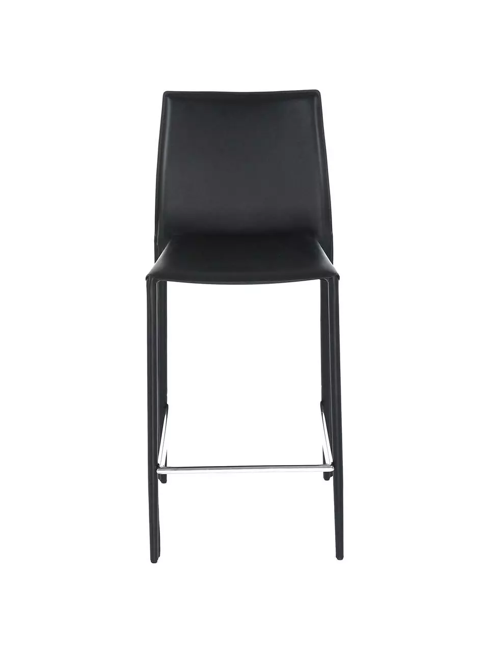 Leder-Thekenstühle Boréalys in Schwarz, 2 Stück, B 44 x H 98 cm 4 Leder-Thekenstühle Boréalys in Schwarz, 2 Stück, B 44 x H 98 cm – Bild 3