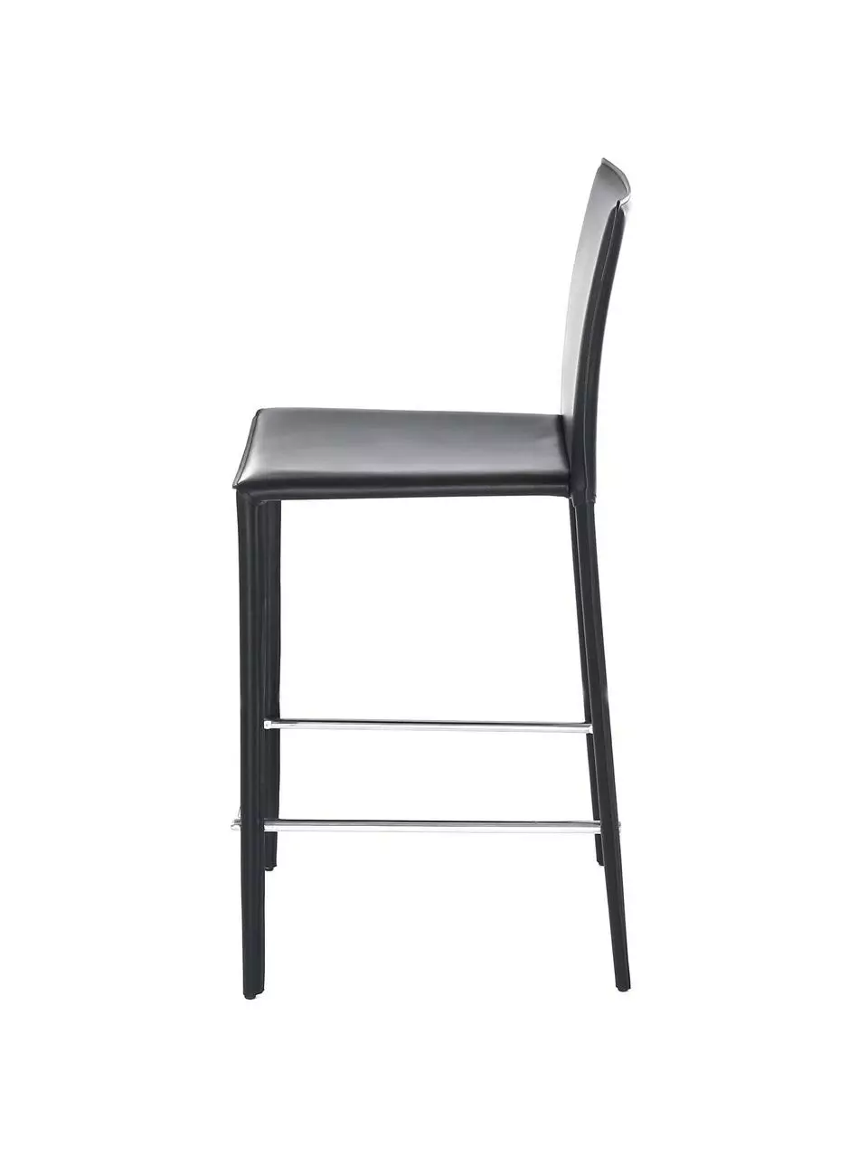 Leder-Thekenstühle Boréalys in Schwarz, 2 Stück, B 44 x H 98 cm 5 Leder-Thekenstühle Boréalys in Schwarz, 2 Stück, B 44 x H 98 cm – Bild 4