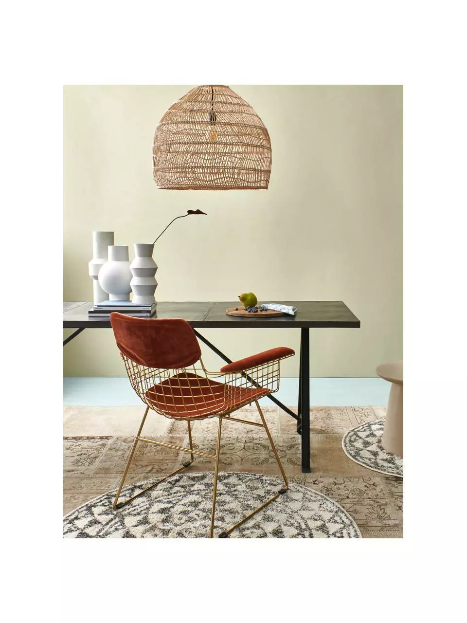 HKliving Metall-Armlehnstuhl Wire in Gold, B 72 x T 56 cm 4 HKliving Metall-Armlehnstuhl Wire in Gold, B 72 x T 56 cm – Bild 2