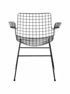 HKliving Metall-Armlehnstuhl Wire in Schwarz, B 72 x T 56 cm -Esszimmer Verkäufe Metall Armlehnstuhl Wire in Schwarz 5