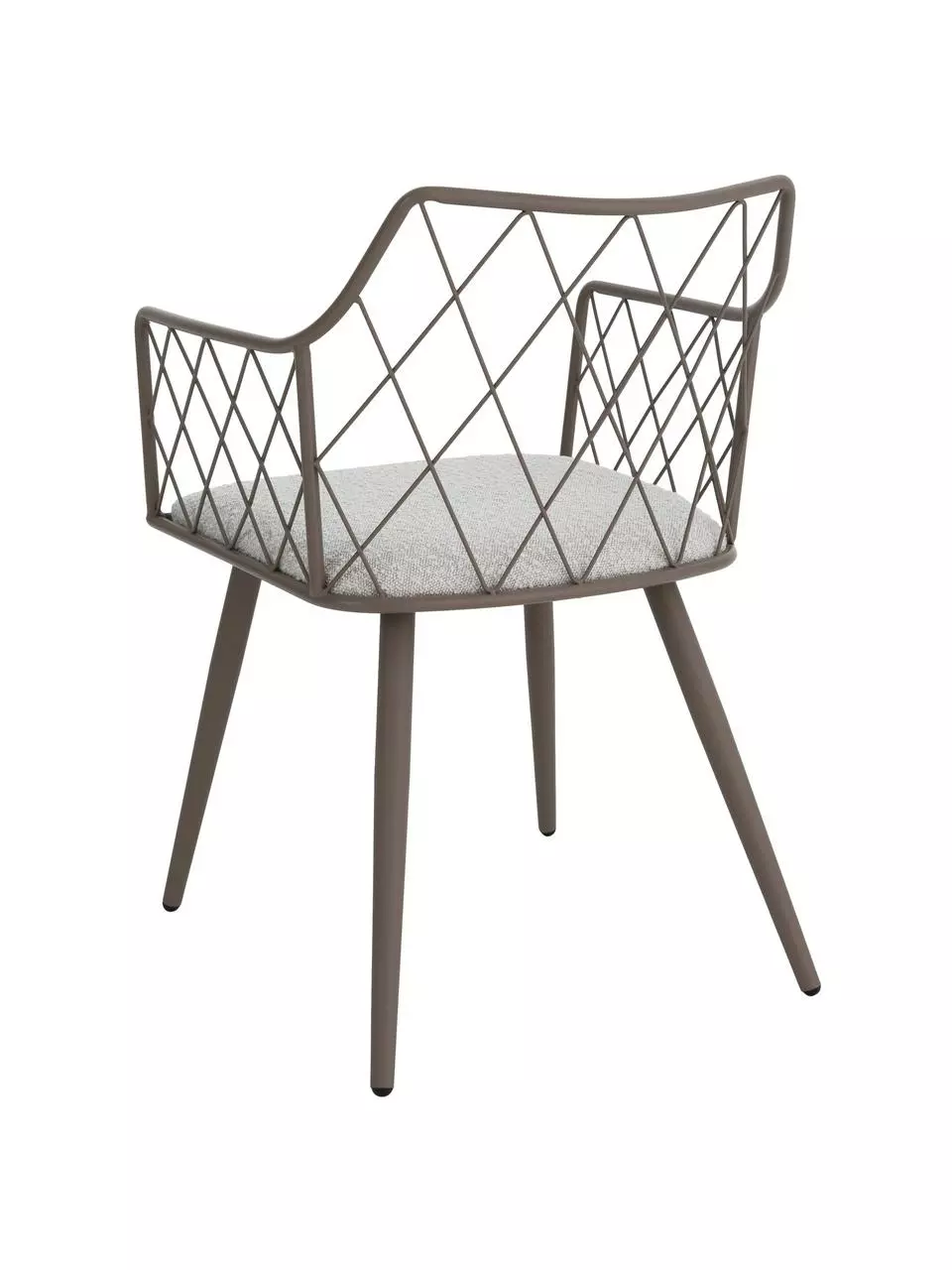 Metall-Armlehnstühle Heidie in Taupe mit Bouclé-Sitzkissen, 2 Stück, B 53 x T 56 cm 8 Metall-Armlehnstühle Heidie in Taupe mit Bouclé-Sitzkissen, 2 Stück, B 53 x T 56 cm – Bild 6