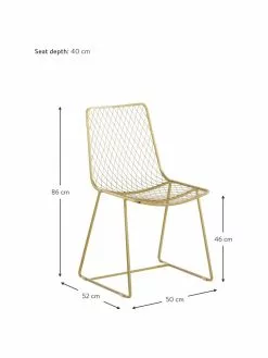 Westwing Collection Metall-Stuhl Kiara in Messing, B 50 x T 52 cm -Esszimmer Verkäufe Metall Stuhl Kiara in Messing 3