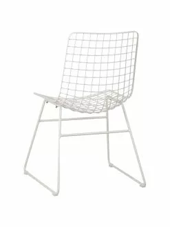 HKliving Metall-Stuhl Wire in Weiß, B 47 x T 54 cm -Esszimmer Verkäufe Metall Stuhl Wire in Weiss 4