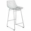 HKliving Metall-Thekenstuhl Wire in Chrom, B 56 x H 86 cm -Esszimmer Verkäufe Metall Thekenstuhl Wire in Chrom