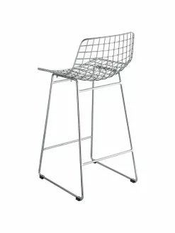 HKliving Metall-Thekenstuhl Wire in Chrom, B 56 x H 86 cm -Esszimmer Verkäufe Metall Thekenstuhl Wire in Chrom 4