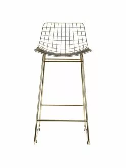 HKliving Metall-Thekenstühle Wire in Gold, 2 Stück, B 47 x H 89 cm -Esszimmer Verkäufe Metall Thekenstuhle Wire in Gold 2 Stuck 3