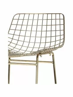 HKliving Metall-Thekenstühle Wire in Gold, 2 Stück, B 47 x H 89 cm -Esszimmer Verkäufe Metall Thekenstuhle Wire in Gold 2 Stuck 5