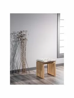 Moderner Hocker Rib aus Bambus, B 45 x H 43 cm -Esszimmer Verkäufe Moderner Hocker Rib aus Bambus 5