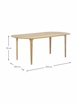 Westwing Collection Ovaler Esstisch Archie aus Eichenholz, 200 x 100 cm, B 200 x T 100 cm -Esszimmer Verkäufe Ovaler Esstisch Archie aus Eichenholz 200 x 100 cm 3