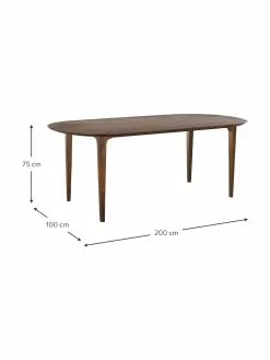 Westwing Collection Ovaler Esstisch Archie aus massivem Mangoholz, 200 x 100 cm, B 200 x T 100 cm -Esszimmer Verkäufe Ovaler Esstisch Archie aus massivem Mangoholz 200 x 100 cm 3