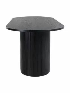 Ovaler Esstisch Bianca mit Eichenholzfunier in Schwarz, 200 x 90 cm, B 200 x T 90 cm -Esszimmer Verkäufe Ovaler Esstisch Bianca mit Eichenholzfunier in Schwarz 200 x 90 cm 3