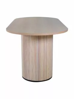 Ovaler Esstisch Bianca mit Eichenholzfunier, weiß gebürstet, 200 x 90 cm, B 200 x T 90 cm -Esszimmer Verkäufe Ovaler Esstisch Bianca mit Eichenholzfunier weiss geburstet 200 x 90 cm 5