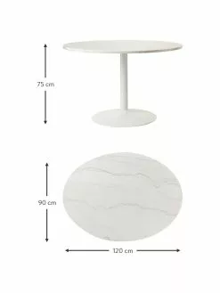 Westwing Collection Ovaler Marmor-Esstisch Miley, 120 x 90 cm, B 120 x T 90 cm -Esszimmer Verkäufe Ovaler Marmor Esstisch Miley 120 x 90 cm 4