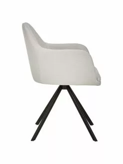 Westwing Collection Polster-Drehstuhl Lola mit Armlehne in Cremeweiß, B 58 x T 53 cm -Esszimmer Verkäufe Polster Drehstuhl Lola mit Armlehne in Cremeweiss 5