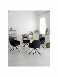 Esszimmer Verkäufe -Esszimmer Verkäufe Polster Drehstuhl Lola mit Armlehne in Schwarz 1