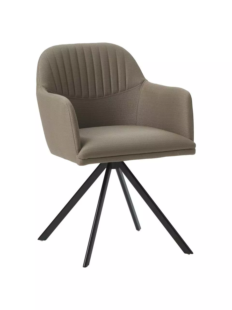 Westwing Collection Polster-Drehstuhl Lola mit Armlehne in Taupe, B 58 x T 53 cm 3 Westwing Collection Polster-Drehstuhl Lola mit Armlehne in Taupe, B 58 x T 53 cm