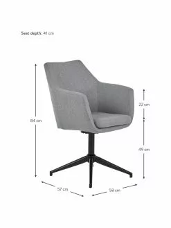 Polster-Drehstuhl Nora mit Armlehne, B 58 x T 57 cm -Esszimmer Verkäufe Polster Drehstuhl Nora mit Armlehne 2