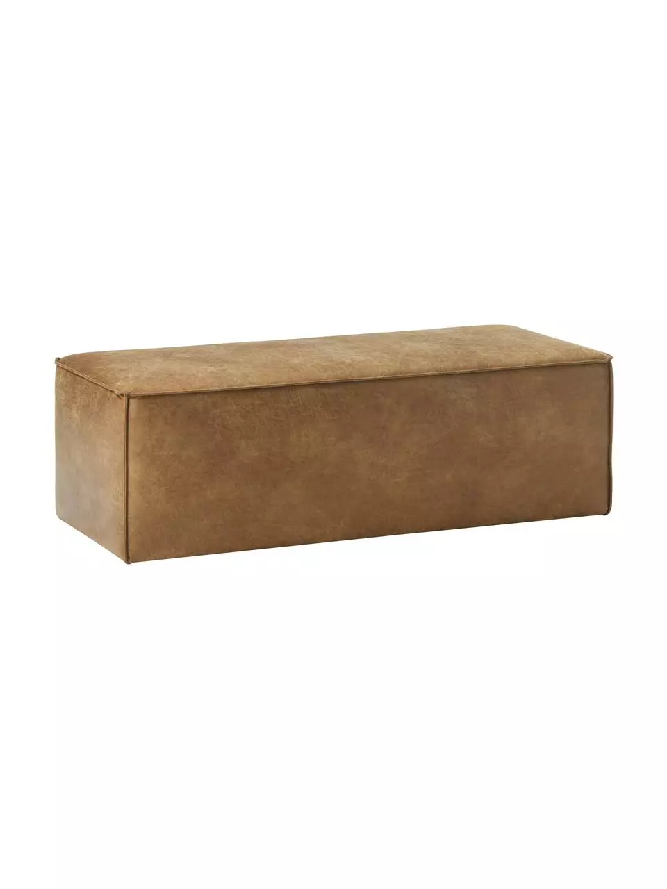 Westwing Collection Polsterbank Sanja aus recyceltem Leder in Braun, B 122 x T 54 cm 3 Westwing Collection Polsterbank Sanja aus recyceltem Leder in Braun, B 122 x T 54 cm