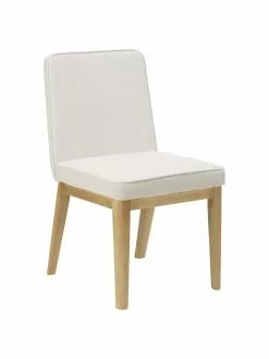 Westwing Collection Polsterstuhl Koga in Cremeweiß, B 47 x H 86 cm