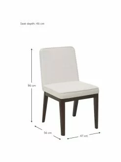 Westwing Collection Polsterstuhl Koga in Cremeweiß, B 47 x H 86 cm -Esszimmer Verkäufe Polsterstuhl Koga in Cremeweiss 8