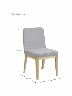 Westwing Collection Polsterstuhl Koga in Grau, B 47 x H 86 cm -Esszimmer Verkäufe Polsterstuhl Koga in Grau 2