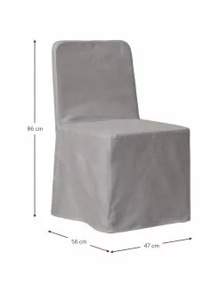 Westwing Collection Polsterstuhl Russell mit Husse in Grau, B 47 x H 86 cm -Esszimmer Verkäufe Polsterstuhl Russell mit Husse in Grau 2