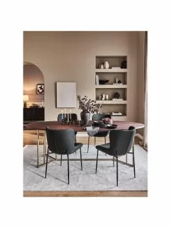 Westwing Collection Polsterstuhl Tess in Schwarz, B 49 x T 64 cm -Esszimmer Verkäufe Polsterstuhl Tess in Schwarz 2