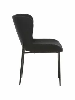 Westwing Collection Polsterstuhl Tess in Schwarz, B 49 x T 64 cm -Esszimmer Verkäufe Polsterstuhl Tess in Schwarz 5
