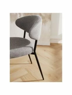 Westwing Collection Polsterstühle Adele in Grau, 2 Stück, B 54 x T 57 cm -Esszimmer Verkäufe Polsterstuhle Adele in Grau 2 Stuck 2