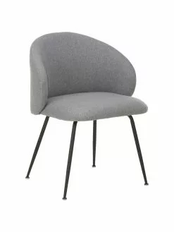 Westwing Collection Polsterstühle Luisa in Grau, 2 Stück, B 59 x T 59 cm