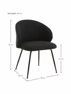 Westwing Collection Polsterstühle Luisa in Schwarz, 2 Stück, B 59 x T 58 cm 10 Westwing Collection Polsterstühle Luisa in Schwarz, 2 Stück, B 59 x T 58 cm -Esszimmer Verkäufe Polsterstuhle Luisa in Schwarz 2 Stuck 2