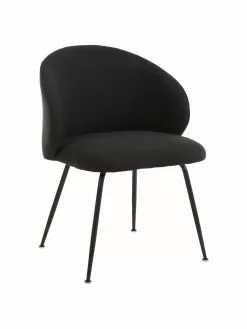 Westwing Collection Polsterstühle Luisa in Schwarz, 2 Stück, B 59 x T 58 cm